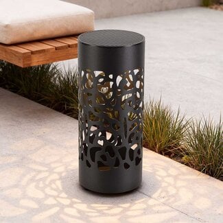 Black designer solar garden spotlight - Aurora