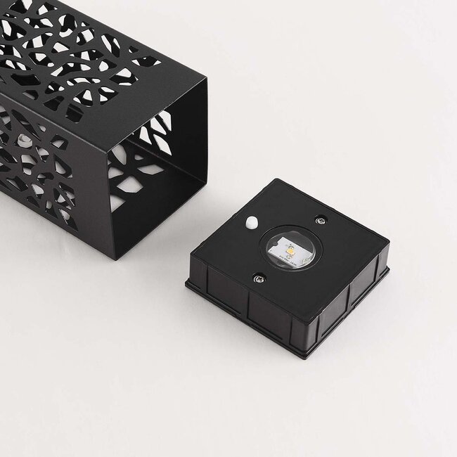 Black designer solar garden spotlight - Brighton