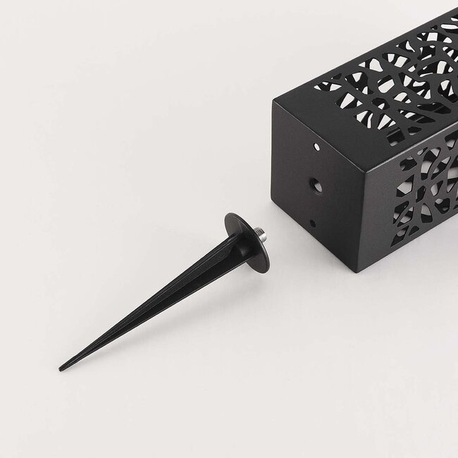 Black designer solar garden spotlight - Brighton