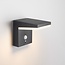 Modern solar wall light in black with sensor - Halo
