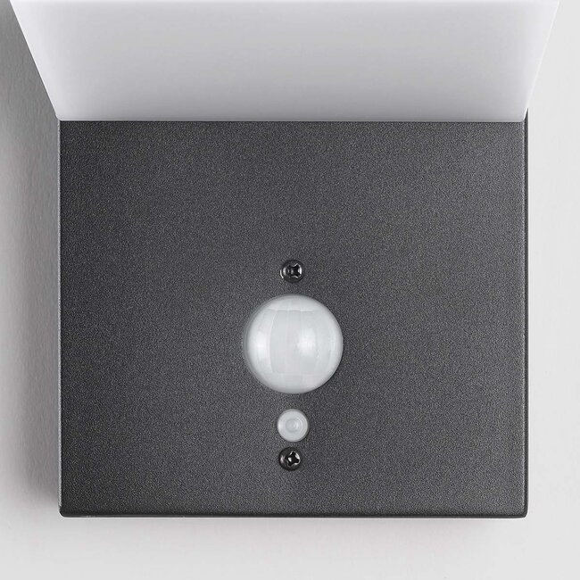 Modern solar wall lamp black with sensor - Halo