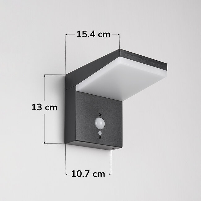 Modern solar wall lamp black with sensor - Halo