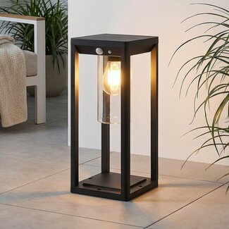 Modern solar floor lamp black with sensor - Illumina
