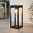 Modern solar floor lamp black with sensor - Illumina