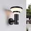 Modern solar wall light black with sensor - Kensington