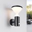 Modern black solar outdoor wall light with sensor - Chandler