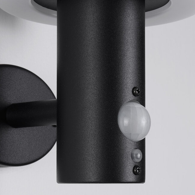 Modern solar wall light black with sensor - Sandrine