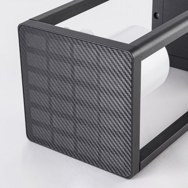 Solar outdoor floor lamp Kiran with sensor - black with integrated LED