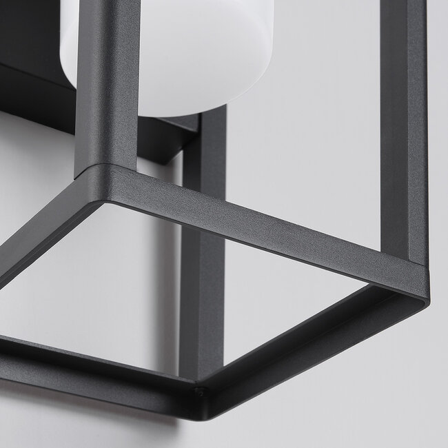 Solar wall light with sensor black - Lucian