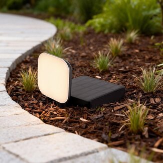 Modern solar outdoor lamp black - Helena