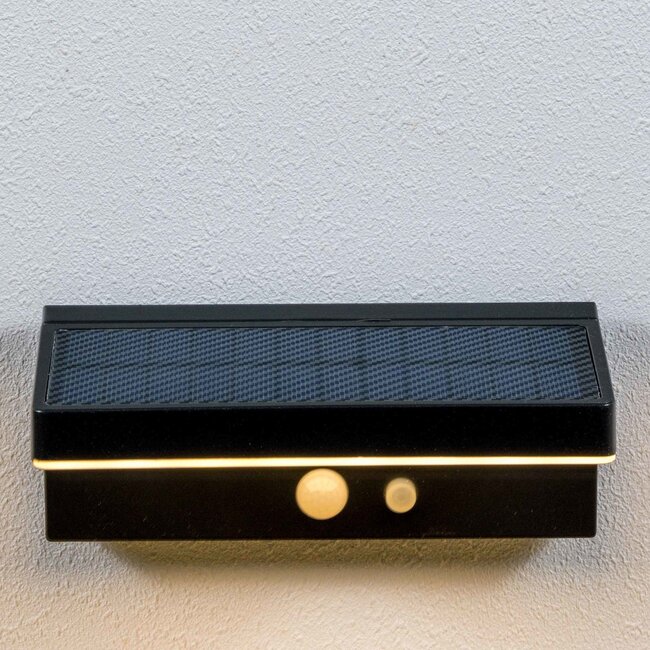 Modern solar wall lamp black with sensor - Hendrick