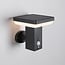 Modern solar outdoor wall light black with sensor - Aila