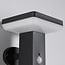 Modern solar outdoor wall light black with sensor - Aila