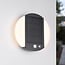 Modern solar outdoor wall light with sensor, black - Blitz