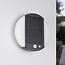 Modern solar outdoor wall light with sensor, black - Blitz
