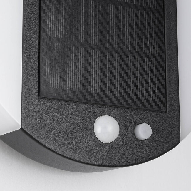 Modern solar outdoor wall light with sensor, black - Blitz