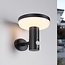 Modern solar wall light black with sensor - Dimmy