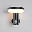 Modern solar wall light black with sensor - Dimmy