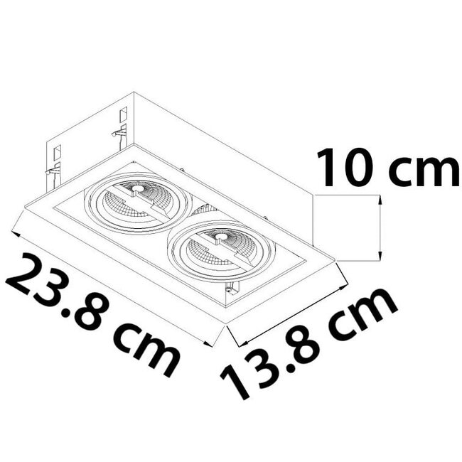 GU10 AR111 adjustable downlight 2-light Jayden - black