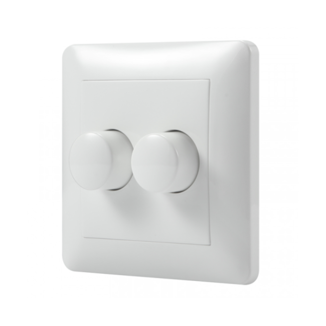 2 gang dimmer switch - recessed 2 x 0-200W