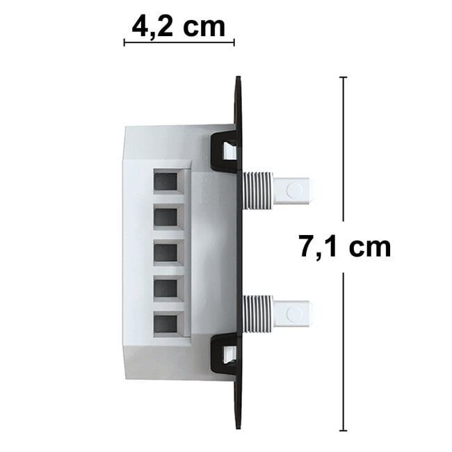 2-gang flush-mounted dimmer switch, 2 x 0–200W