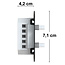 2 gang dimmer switch - recessed 2 x 0-200W