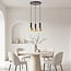 Modern 3-light pendant lamp Chantal, matte-black with gold