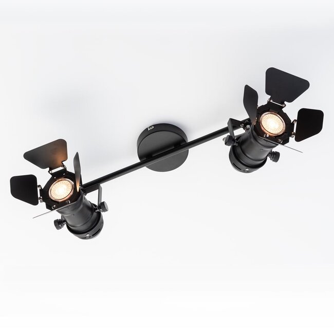 Ceiling spotlight Cammy, 2-light, matte-black