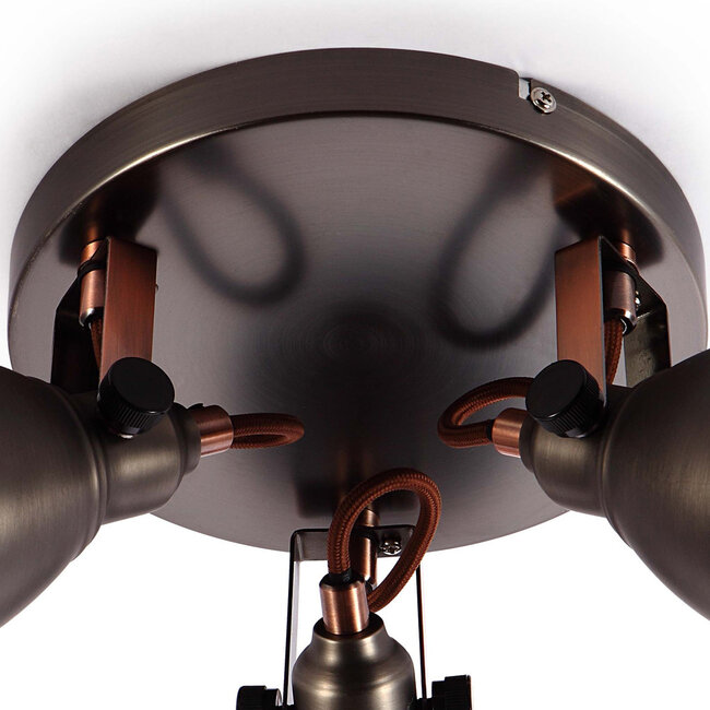 Industrial matte black spotlight, 3-light - Illinois