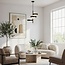 Modern 3-light pendant lamp James with matte glass and gold