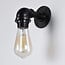 Industrial wall lamp Crane in black and gold