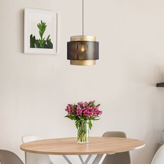 Pendant lamp Lauren - black with gold