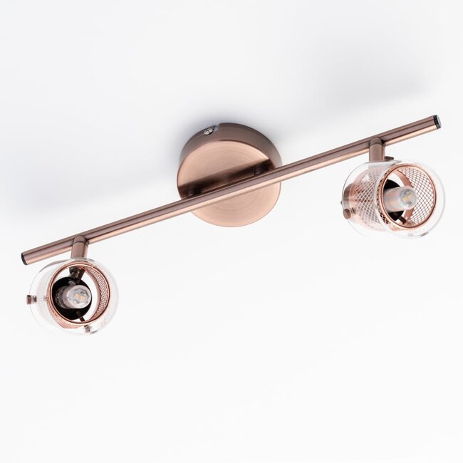 Industrial ceiling spotlight rose gold, 2-lights - Poppy (G9 socket)