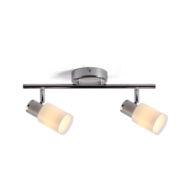 Modern ceiling spotlight silver, 2 lights - Crystal (E14 socket)
