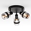 Industrial 3-light ceiling spotlight Adira in smoked glass