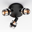 Industrial ceiling spotlight smoked glass, 3-lights - Adira