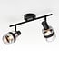 Industrial 2-light ceiling spotlight Gesa in smoked glass