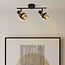 Industrial 2-light ceiling spotlight Gesa in smoked glass