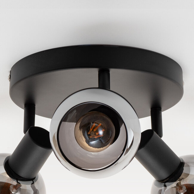 Ceiling light with smoked glass, 3-lights - Orlando
