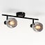 2-light ceiling light Phoenix - smoked glass with mirror effect