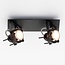 Designer 2-light ceiling lamp Dayton, adjustable black