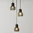 Industrial 3-light pendant lamp Hailey in black