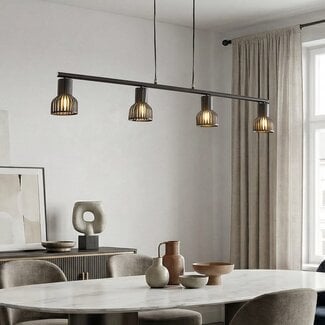 Industrial pendant lamp Xavier in black