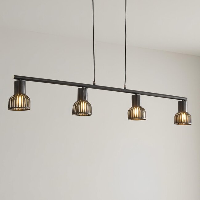 Industrial pendant lamp Xavier in black