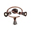 Ceiling light copper with 3 spots - Rose