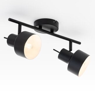 Ceiling spotlight Henry 2-light, matte-black and white