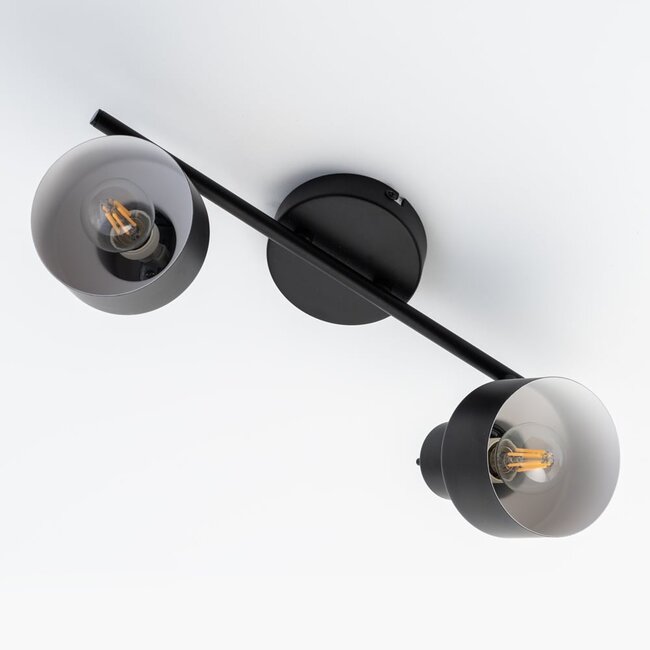 Ceiling spotlight Henry 2-light, matte-black and white
