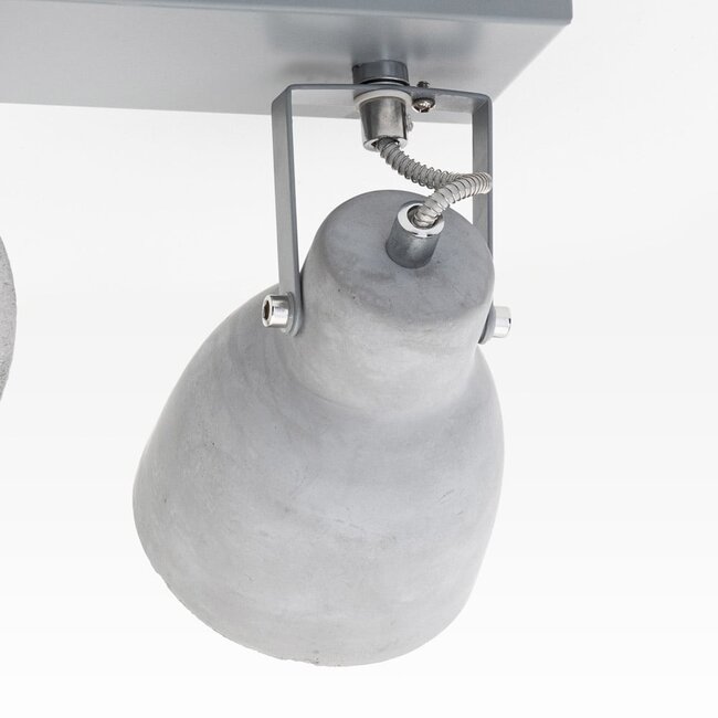 Ceiling light concrete grey with 2 spots - Arthur