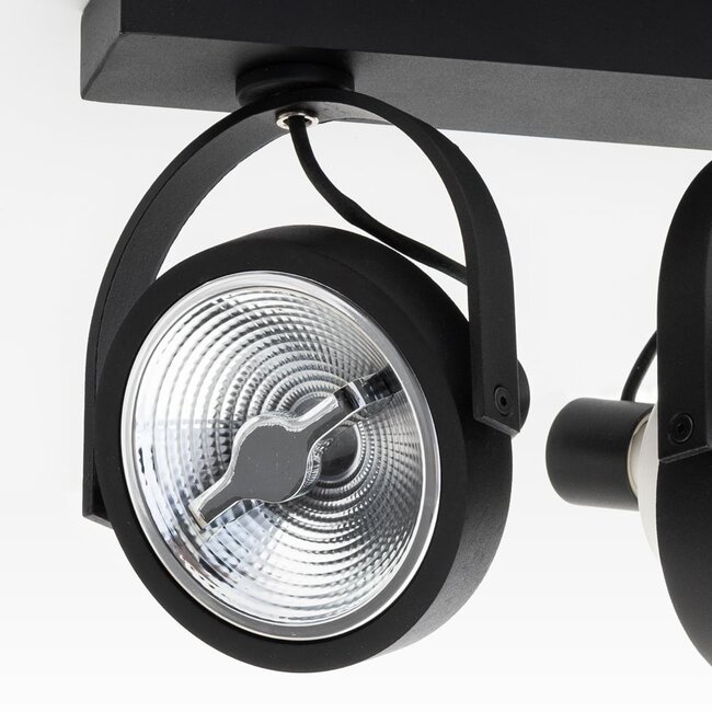 GU10 AR111 2-way spotlight Scarlett - black