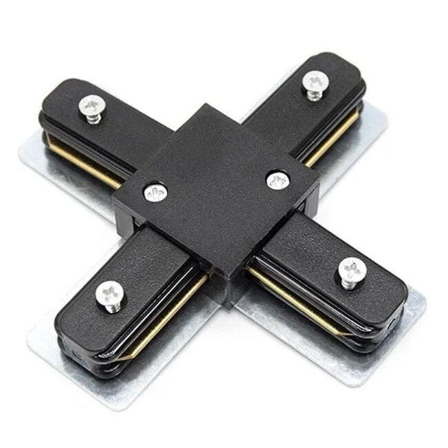 X-connector for 1-phase track, black